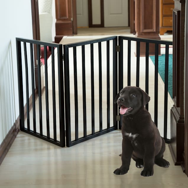 PETMAKER Freestanding Wooden Dark Brown Pet Gate 1