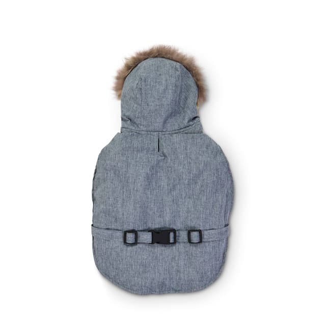 grey hooded parka