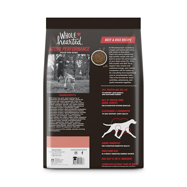 Wholehearted dry sales dog food reviews