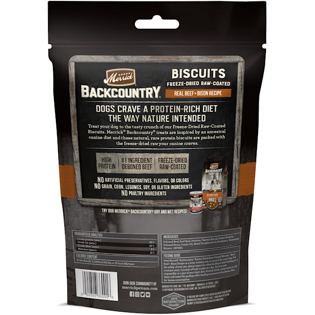 Merrick Backcountry Freeze-Dried Raw Coated Biscuit Beef + ...