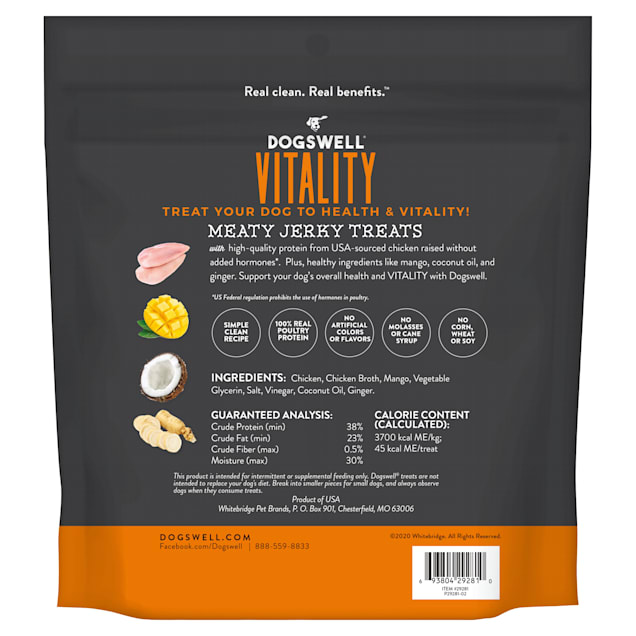 Dogswell Vitality Chicken Mango Jerky Dog Treats 22 oz