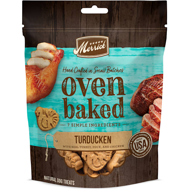 Merrick Oven Baked Turducken with Real Turkey, Duck, and Chicken Treats for Dogs, 11 oz. - Carousel image #1