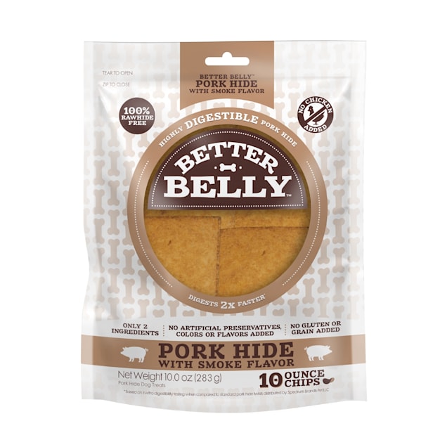 Better Belly Pork Hide Chips Dog Treats, Count of 10 - Carousel image #1