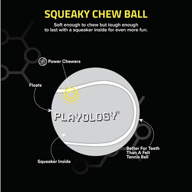 Playology Squeaky Chew Ball Bacon Dog Toy, Medium - Carousel image #1