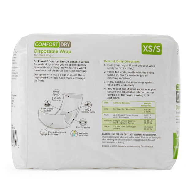 So phresh comfort dry disposable male dog wraps clearance