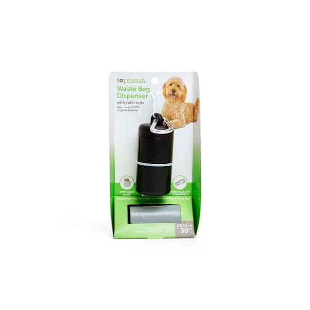 So Phresh Black Dog Waste Bag Dispenser with Refill Rolls Petco