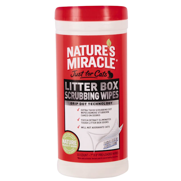 Nature's Miracle Litter Box Scrubbing Wipes for Cats, Count of 30 - Carousel image #1