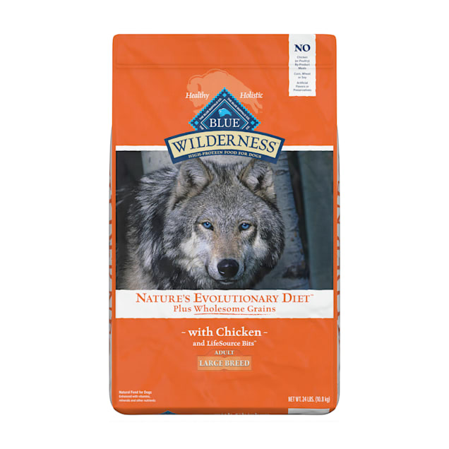 Blue Buffalo Blue Wilderness plus Wholesome Grains High Protein Natural Adult Large Breed Chicken Dry Dog Food, 24 lbs. - Carousel image #1
