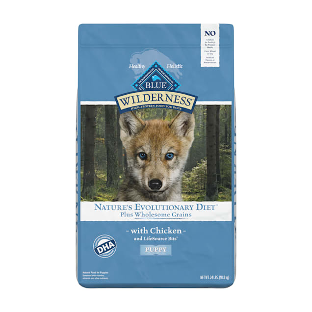 Blue Buffalo Blue Wilderness plus Wholesome Grains High Protein Natural Chicken Dry Puppy Food, 24 lbs. - Carousel image #1