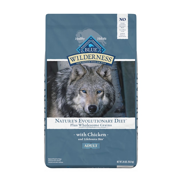 Blue Buffalo Blue Wilderness plus Wholesome Grains High Protein Natural Adult Chicken Dry Dog Food, 24 lbs. - Carousel image #1