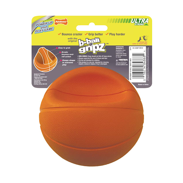 Nylabone Power Play Gripz Basketball Dog Toy Medium Petco
