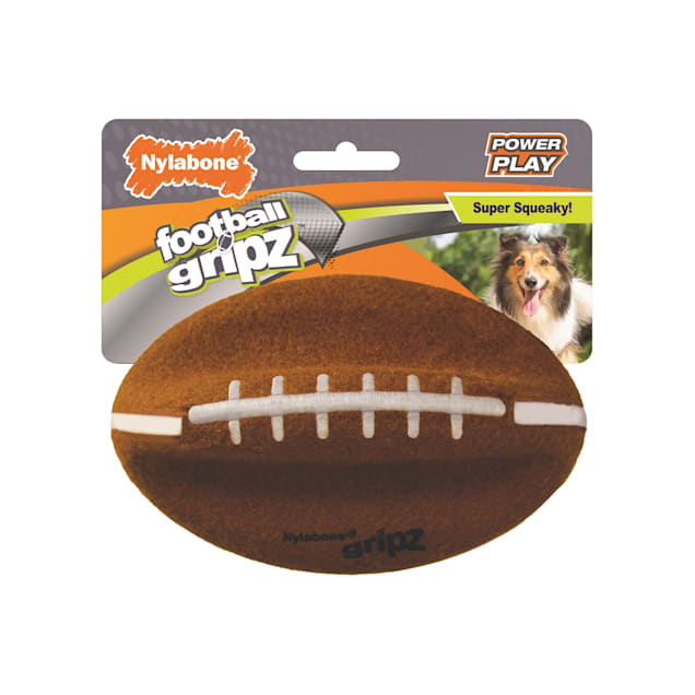Nylabone Gripz Football Dog Toy for Medium Dogs & Squeaker