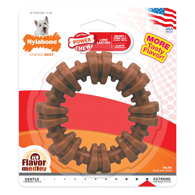 Nylabone Power Chew Textured Chew Ring Dog Toy, Small - Carousel image #1
