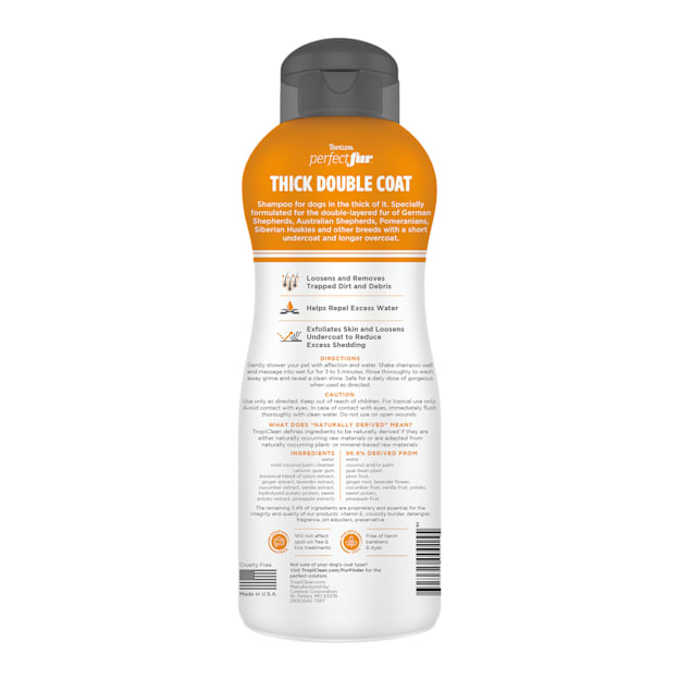 TropiClean Perfect Fur Thick Double Coat Dog Shampoo 16 fl. oz