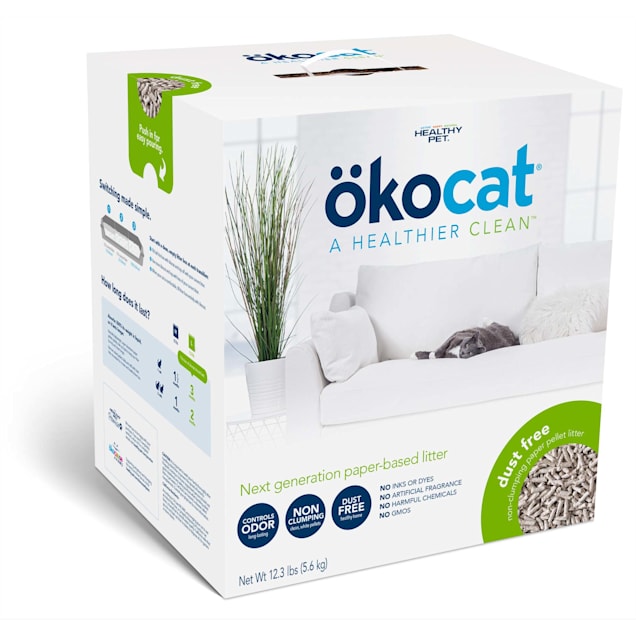 Okocat Dust Free Non Clumping Paper Pellet Cat Litter 12.3 lbs