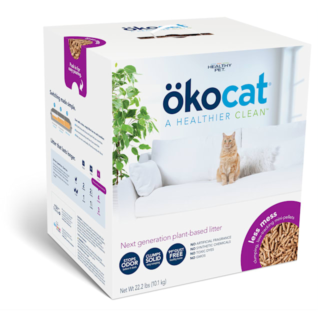 Okocat Less Mess Clumping Low Tracking Mini Pellets Wood Cat
