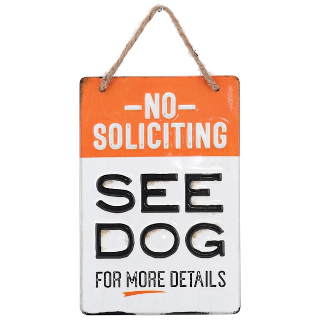 Open Road Brands No Soliciting See Dog for Details Metal Sign - Carousel image #1