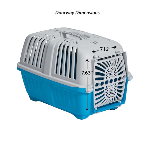 Midwest Spree Plastic Door Travel Carrier Blue Pet Kennel Small