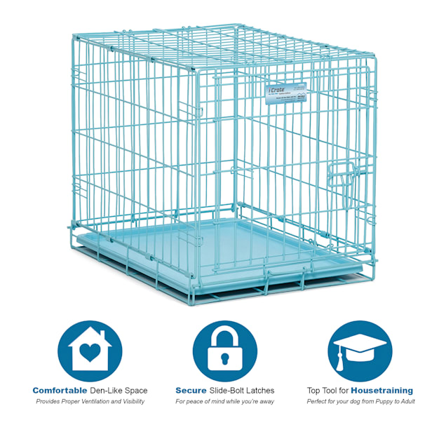 Blue dog crate sales