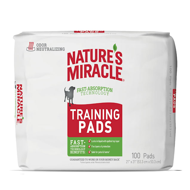 Nature's Miracle Puppy Training Pads With Fast Absorption Technology, Count of 100 - Carousel image #1