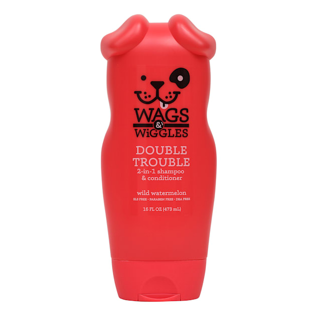 Wags & Wiggles Wild Watermelon Double Trouble 2-in-1 Dog Shampoo & Conditioner, 16 fl. oz. - Carousel image #1