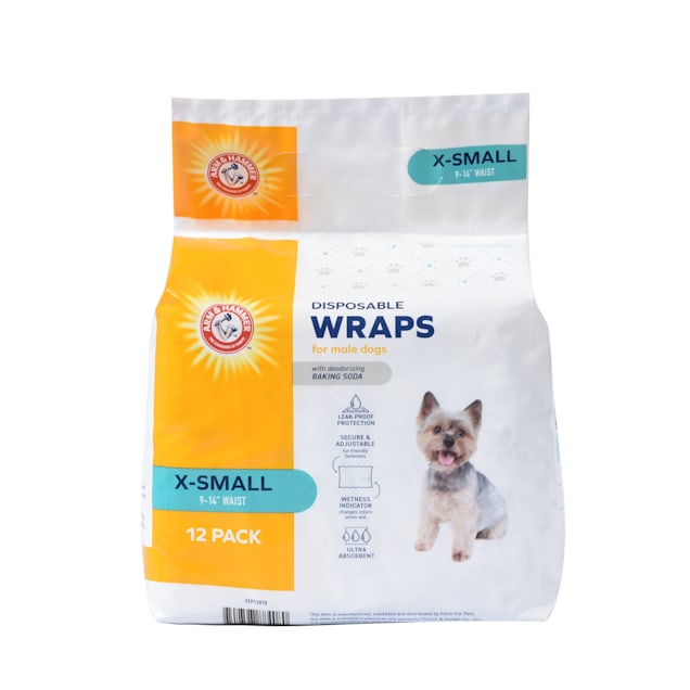Arm Hammer X Small Disposable Male Wraps for Dogs Pack of 12