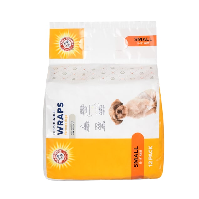 Arm Hammer Core Disposable male Dog Wraps 12 Pack Small