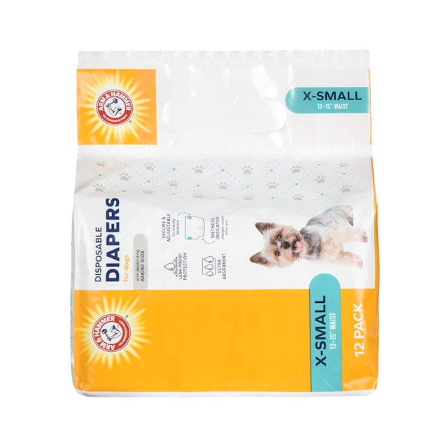 Arm Hammer X Small Disposable Diapers for Dogs Pack of 12 Petco