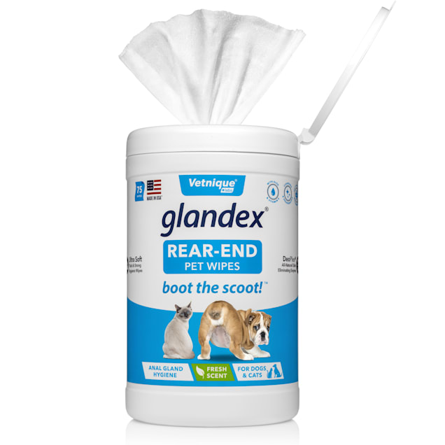 Vetnique Labs Glandex Fresh Scented Anal Gland Hygenic Wipes for Pets, Count of 75 - Carousel image #1