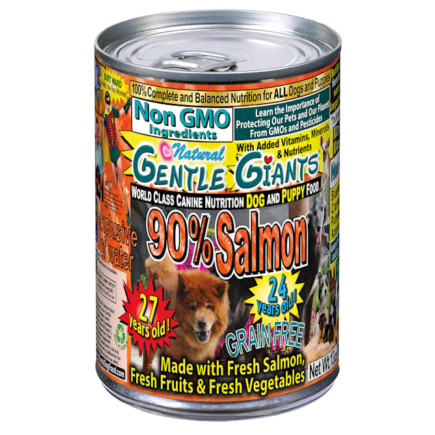 Gentle Giants NonGMO Salmon Dog and Puppy Can Food 13 oz. Case