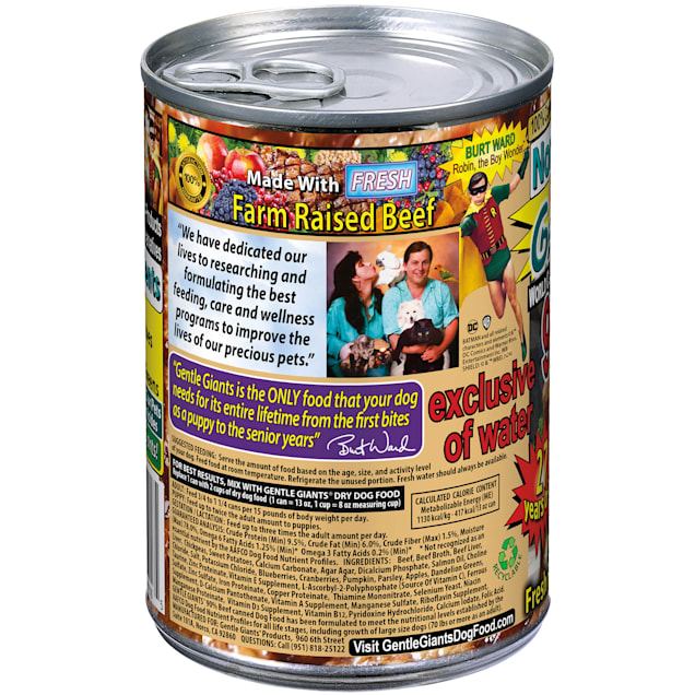 Gentle Giants NonGMO Beef Dog and Puppy Can Food 13 oz. Case of 12 Petco