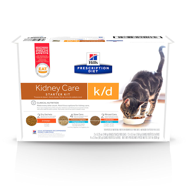 Hill s Prescription Diet k d Kidney Care Starter Kit Variety Pack Wet Cat Food 5.25 oz. Count of 6