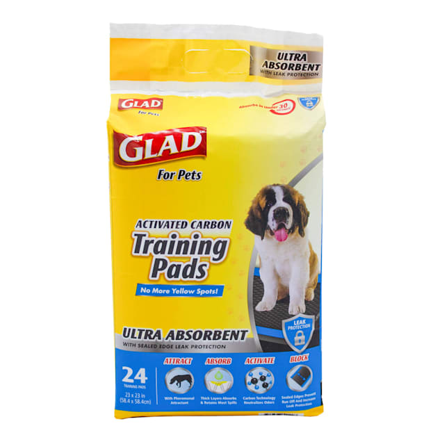 GLAD Large Activated Carbon Dog Training Pads 24ct