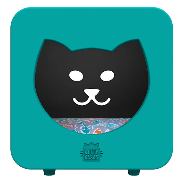 Kitty Kasas Teal Bedroom Snap On for Cats, 15.5" L X 12" W X 16.75" H - Carousel image #1