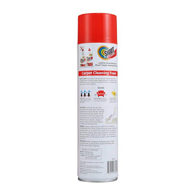 Shout Carpet Cleaning Aerosol Foam with Oxy for Pet Stains and Odors, 22  fl. oz.
