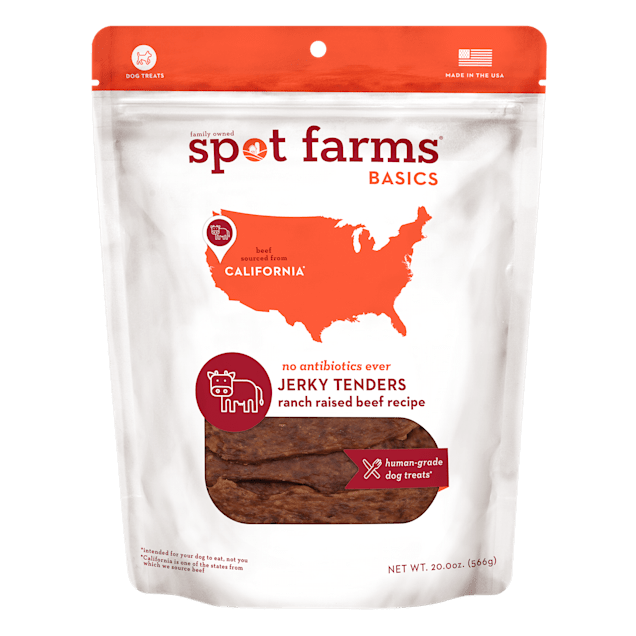 Spot Farms Basics Human Grade Beef Jerky Tenders Dog Treats, 20 oz. - Carousel image #1