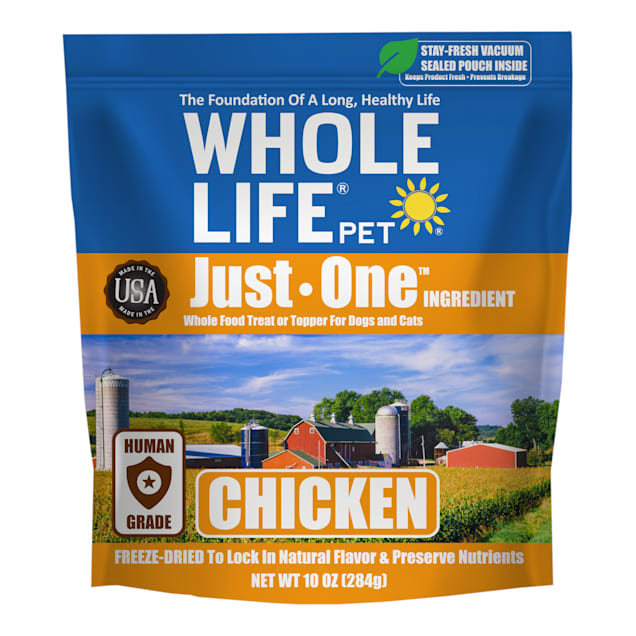 Whole Life Pet Just One Freeze Dried Pure Chicken Breast Whole Food Dog & Cat Treats, 10 oz. - Carousel image #1