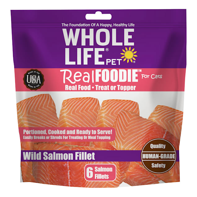 Whole Life Pet Real Foodie Wild Salmon Fillet Cat Treats, 7.2 oz., Count of 6 - Carousel image #1