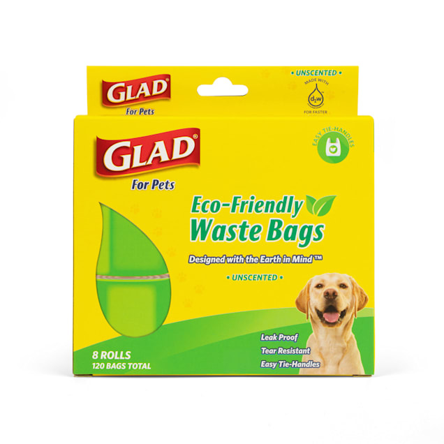 GLAD for Pets Eco-Friendly Unscented Waste Bags with Easy Tie Handles, Count of 120 - Carousel image #1