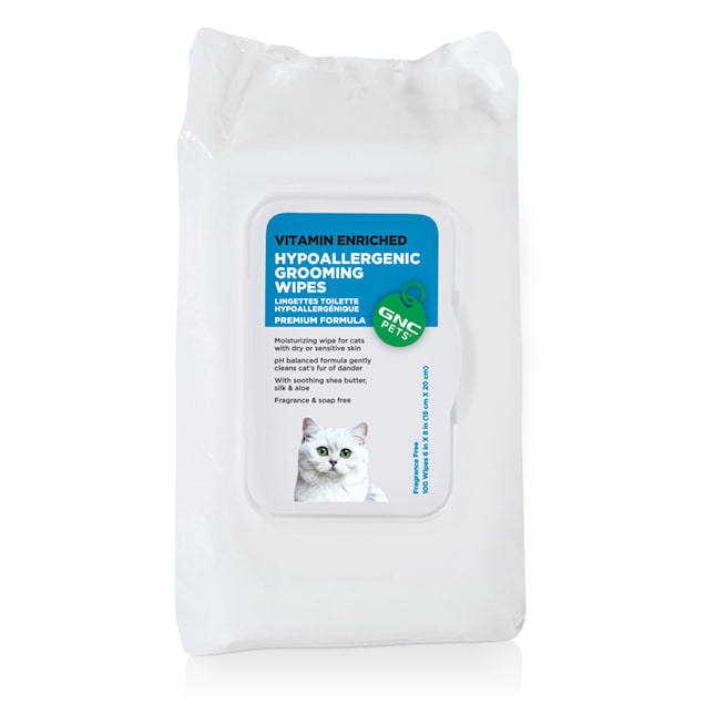 GNC Ultra for Pets Vitamin Enriched Hypoallergenic Grooming Cat Wipes, Count of 100 - Carousel image #1