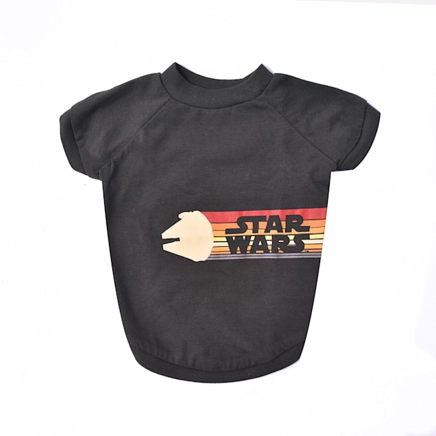 fetch for pets star wars black retro logo dog t shirt x small
