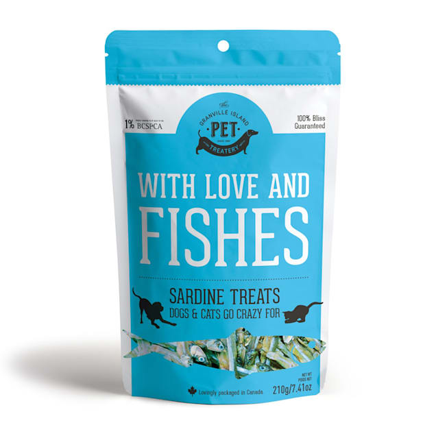 The Granville Island Pet Treatery Pure Proteins With Love and Fishes Sardine Treats for Dogs & Cats, 210 Gram - Carousel image #1