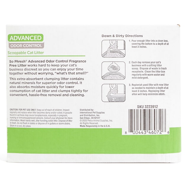 So Phresh Advanced Odor Control Scoopable Cat Litter, 28 lbs.