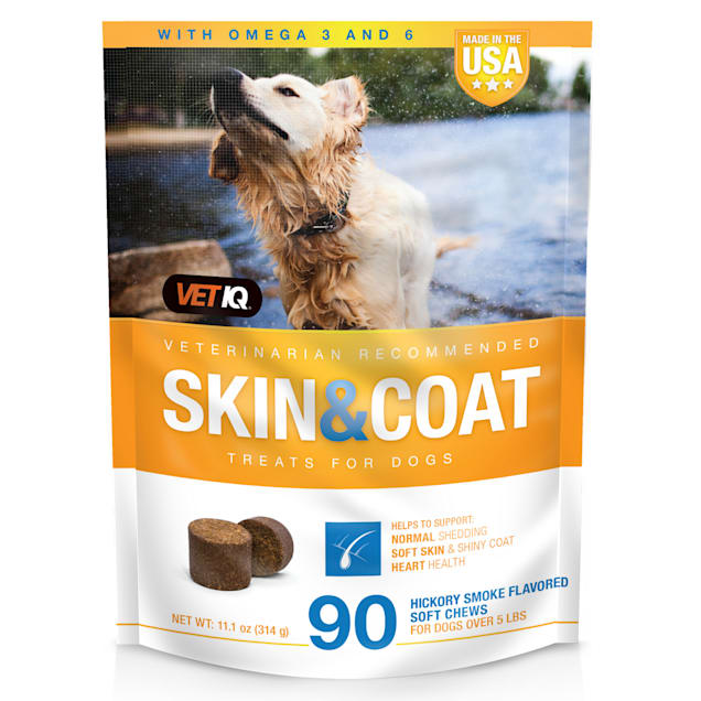 VetIQ Skin & Coat Hickory Smoke Flavored Dog Soft Chews, 11.1 oz., Count of 90 - Carousel image #1