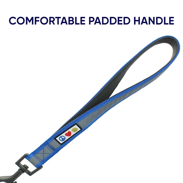 Pawtitas Reflective Blue Training Padded Handle Short Leash for Dogs 1 ft. Large
