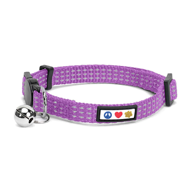 Pawtitas reflective cat collar sales with safety buckle and bell
