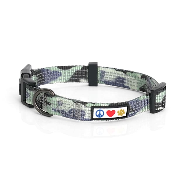 Pawtitas Reflective Camouflage Grey Puppy or Dog Collar, X-Small - Carousel image #1