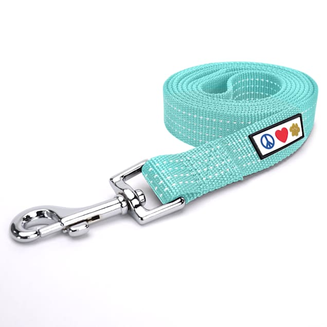 Pawtitas 6 feet Teal Reflective Puppy or Dog Leash, X-Small/Small - Carousel image #1