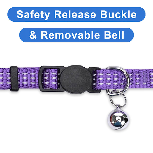 Purple cat collar with bell outlet