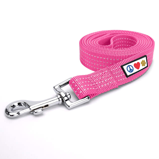 Pawtitas 6 feet Pink Reflective Puppy or Dog Leash, X-Small/Small - Carousel image #1